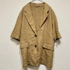 M314【ユニクロ】テーラードジャケット 半袖 リネン 薄手 アウター ゆったり