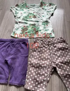 HAKKA KIDS レースモチーフ付Tシャツ パンツ　セット　100