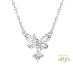 【匿名配送】バタフライモチーフネックレス ダンシングストーン シルバー