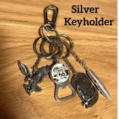 キーホルダー キーリング アメカジ カラビナ シルバー フック 鷲 バイカー
