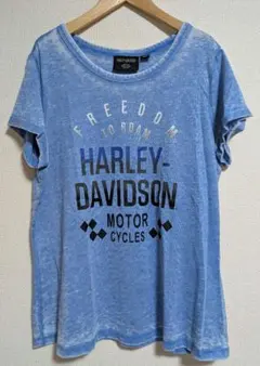 HARLEY-DAVIDSON ブルー Tシャツ 半袖