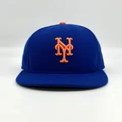 ニューエラ NY ニューヨークメッツ キャップ 刺繍 古着 7 1/8 ブルー