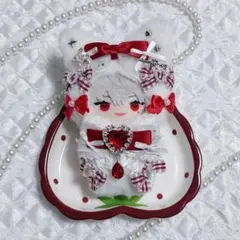 にじぱぺっと ぬい服 ハンドメイド 10cm 赤 猫耳