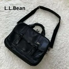 L.L.Bean シボ革 レザー ブリーフケース 2way ショルダー ブラックのサムネイル