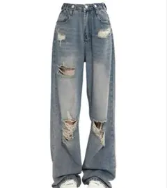 Theater code ダメージデニム クラッシュデニム バギーデニム M