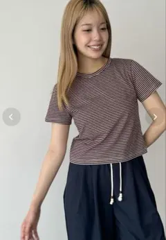 canal jean【El mar】　ボーダーコンパクトTシャツ キャナルジーンのサムネイル