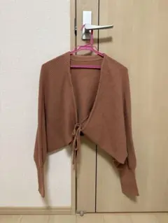 【未使用商品】2waysリブ編みクロップドカーディガン