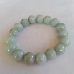 希少、最上級品、国石、綺麗色)糸魚川翡翠ブレスレット、12.8mm