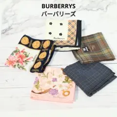 Burberrys 花柄 大判ハンカチ チェック 5枚セット レディース&メンズ
