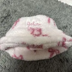 美品ジェラピケリボンファー帽子