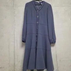 ネイビー ロングワンピース 長袖