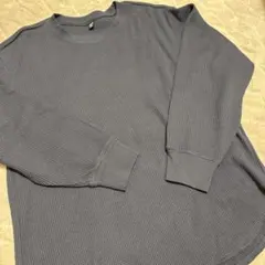 ユニクロ　ワッフルT ネイビー