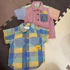 ★mirei.様★専用ミキハウス 半袖シャツ マルチカラー チェック柄2枚セット