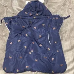 フード付きネイビーおくるみ・ブランケット