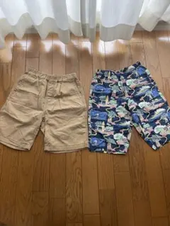 UNIQLO ベージュとSNOOPY柄入りハーフパンツのセット