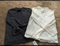 レース長袖シャツ（黒・白）