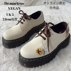 限定完売品　ドクターマーチン　3ホール　厚底シューズ 　刺繍　キャンバス