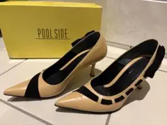 POOL SIDE ポインテッドトゥパンプス ベージュ/ブラックのサムネイル