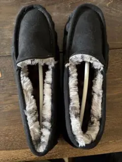 【新品・未使用品】ブラックモカシン スエード風 レオパファー