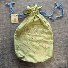 新品　未使用　すみれ家 新田工房 刺し子　巾着袋　ハンドメイド