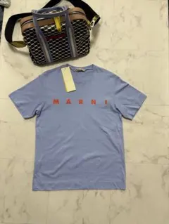 未使用品 MARNI ロゴ Tシャツ ライトブルー タグ付き 12サイズのサムネイル