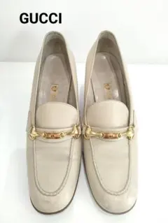 グッチ GUCCI ホースビット ローファー ベージュ ゴールド金具　37のサムネイル