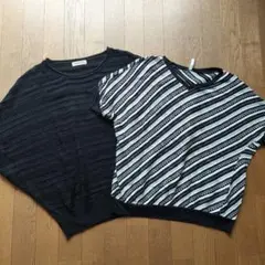 しまむら　透かし網ニット　2点セット