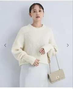 green label relaxingブークレ クルーネックニットプルオーバー