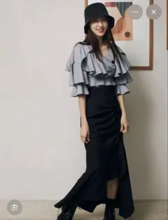 snidel シャーリングスリットマーメイドスカート