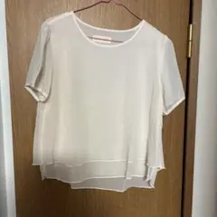 シースルー ホワイト 半袖 トップス