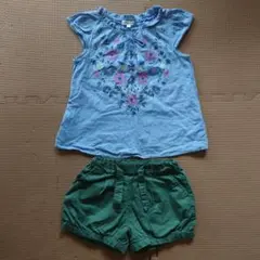 110cm トップス＆ショートパンツセット anyFAM ユニクロ 女の子 夏