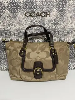 【中古】COACH コーチ F25292 シグネチャー 2WAY ハンドバッグ