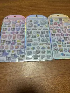 サンリオ キャラクターコットンパフィシール 3枚セット