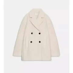 ZARA ブークレダブルブレストミディ丈コート