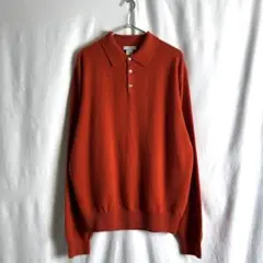 90s OLIVER PERRY カシミア 100％ ニット ポロ シャツ L