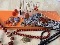 天然石　赤　ネックレスセット