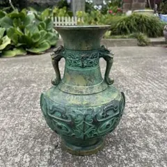 置物　花器　　　　　　青銅製　壺 2025年最新】青銅花器 花瓶の人気アイテム - メルカリ