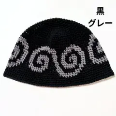 クラッシャーハットバケット クロシェハット 韓国 帽子 グランジ ビーニー 渦巻