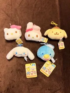 サンリオキャラクターズ　ぬいぐるみ マスコット ストラップ　5点セット
