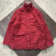 7W7 赤いキルティングジャケット　XL ボタン　無地　ステッチ　古着
