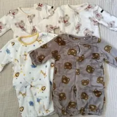 2wayオール 4点セット フリース素材　50-60サイズ