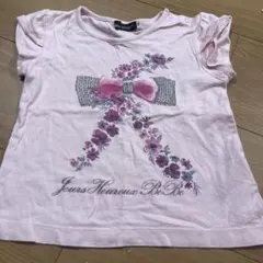 Bebe 花柄リボンプリント Tシャツ 90