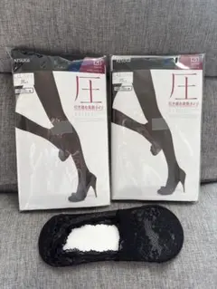 アツギ　タイツ　圧　120 ブラック　引き締め発熱タイツ　エクセレントベール