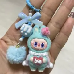 ラブブ らぶぶ Labubu キーホルダー 大人気らぶぶ　ストラップ　ミント