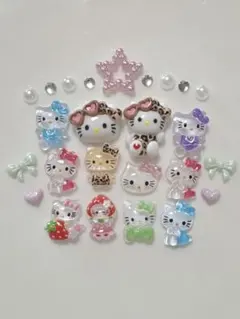 ネイルパーツ　キティ　12個　おまけパーツ付き♡
