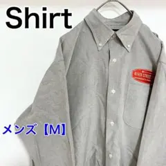 YBE6【US輸入】LANDS' END　長袖シャツ【メンズM】グレー