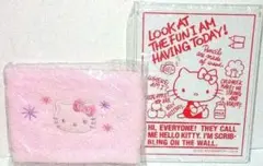 キティ 　ミラー　赤英文　ミニカイロケース　セット