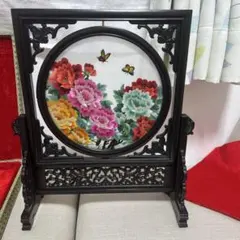 754)✿景徳鎮窯☆中国レース焼☆菊鈴虫額皿☆破魔オマケ付き☆ - メルカリ