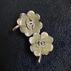 Chanelシャネル　クローバー四つ葉　ラインストーンCCヴィンテージイヤリング