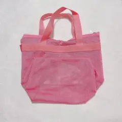 メッシュバッグ 速乾性 プールバッグ 温泉バッグ サウナバッグ ピンク かばん